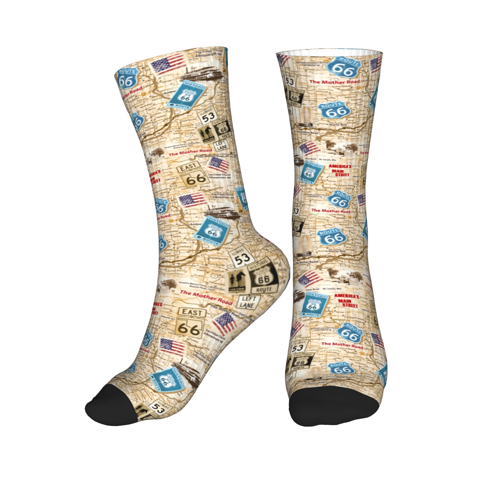 Dress Sock Men - Kawaii Mens Mother Road Route 66