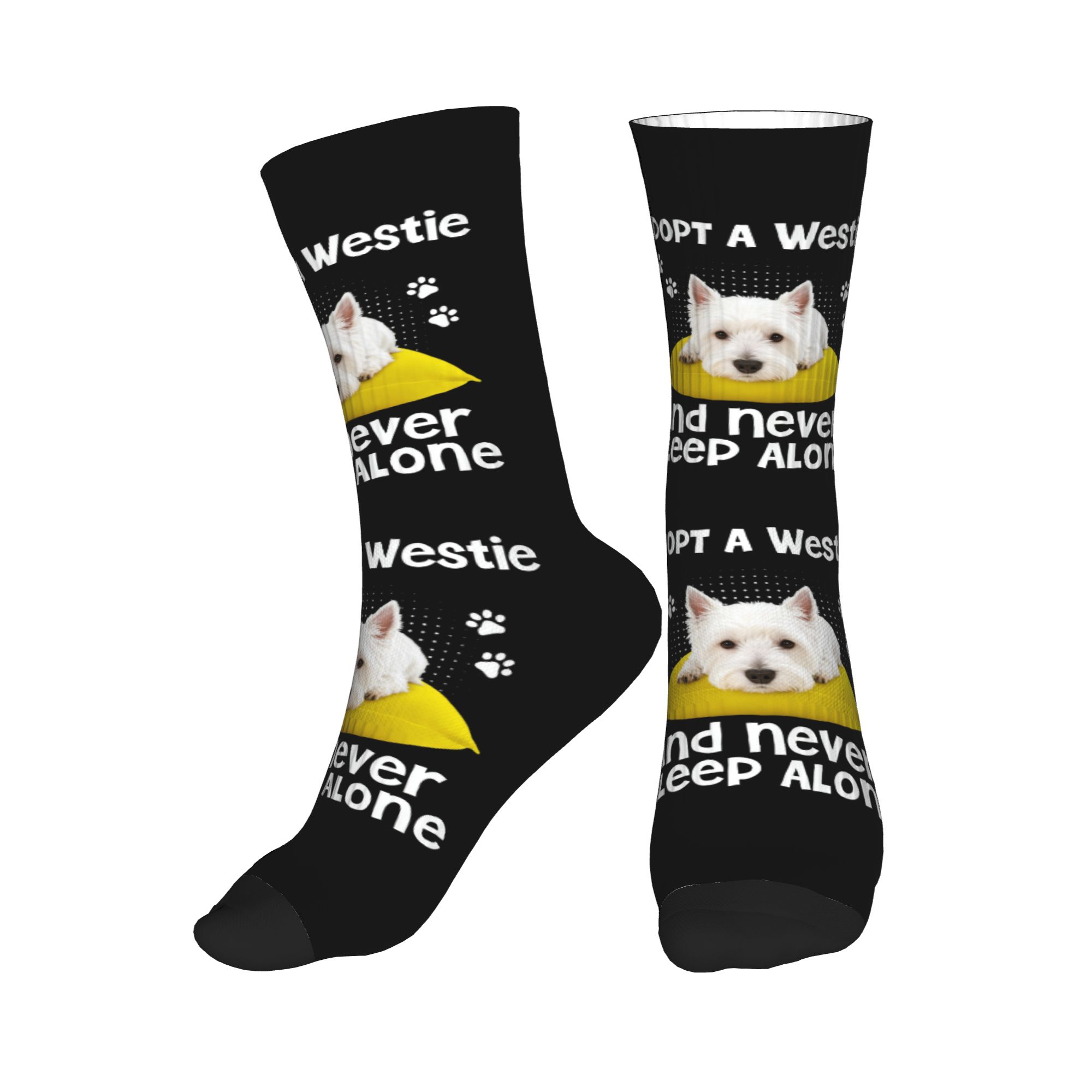 Dress Sock Men - Fashion Men's Adopt Westie Never Sleep