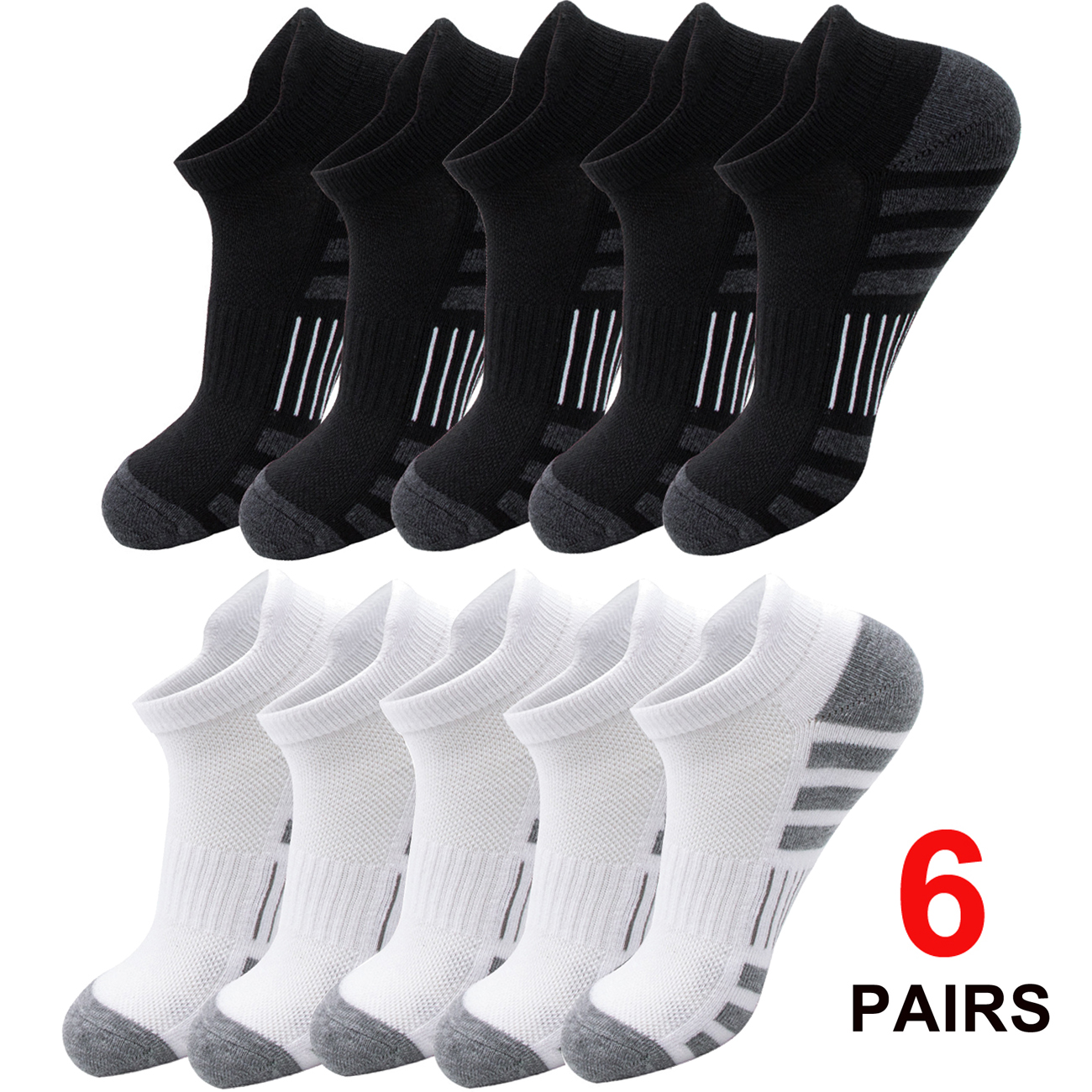 No Show Sock Women - 6/24 Pairs Cushioned Breathable Ankle Athletic