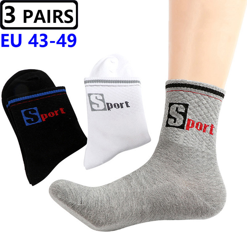 3 Pairs/Pack Big Large Socks E - Cotton Crew Sock Pack avis et prix
