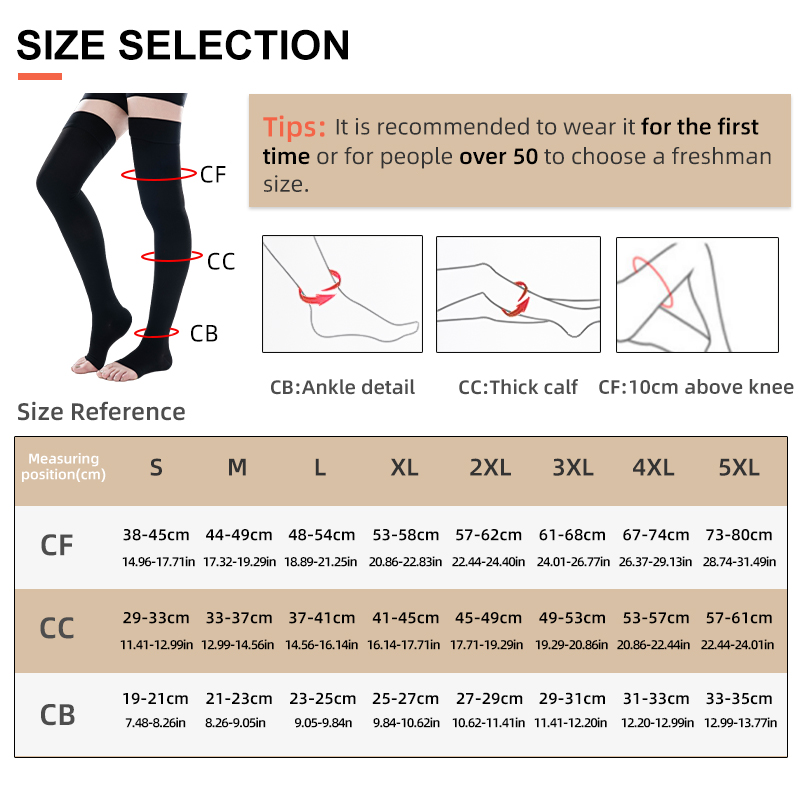 1Pair Thigh High Open Toe Medi - Compression Sock Medical avis et prix