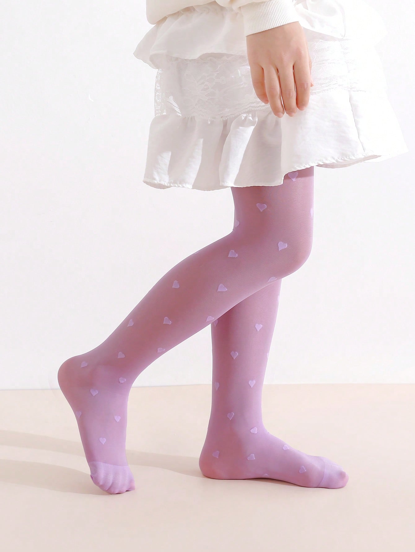 3Pcs Girls Heart Print Tights  - Tights Pantyhose Sheer avis et prix