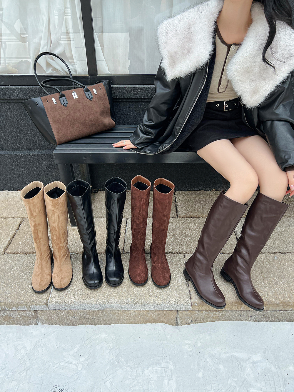 Fashion Women Knee Boots Flock - Knee High Sock Women avis et prix