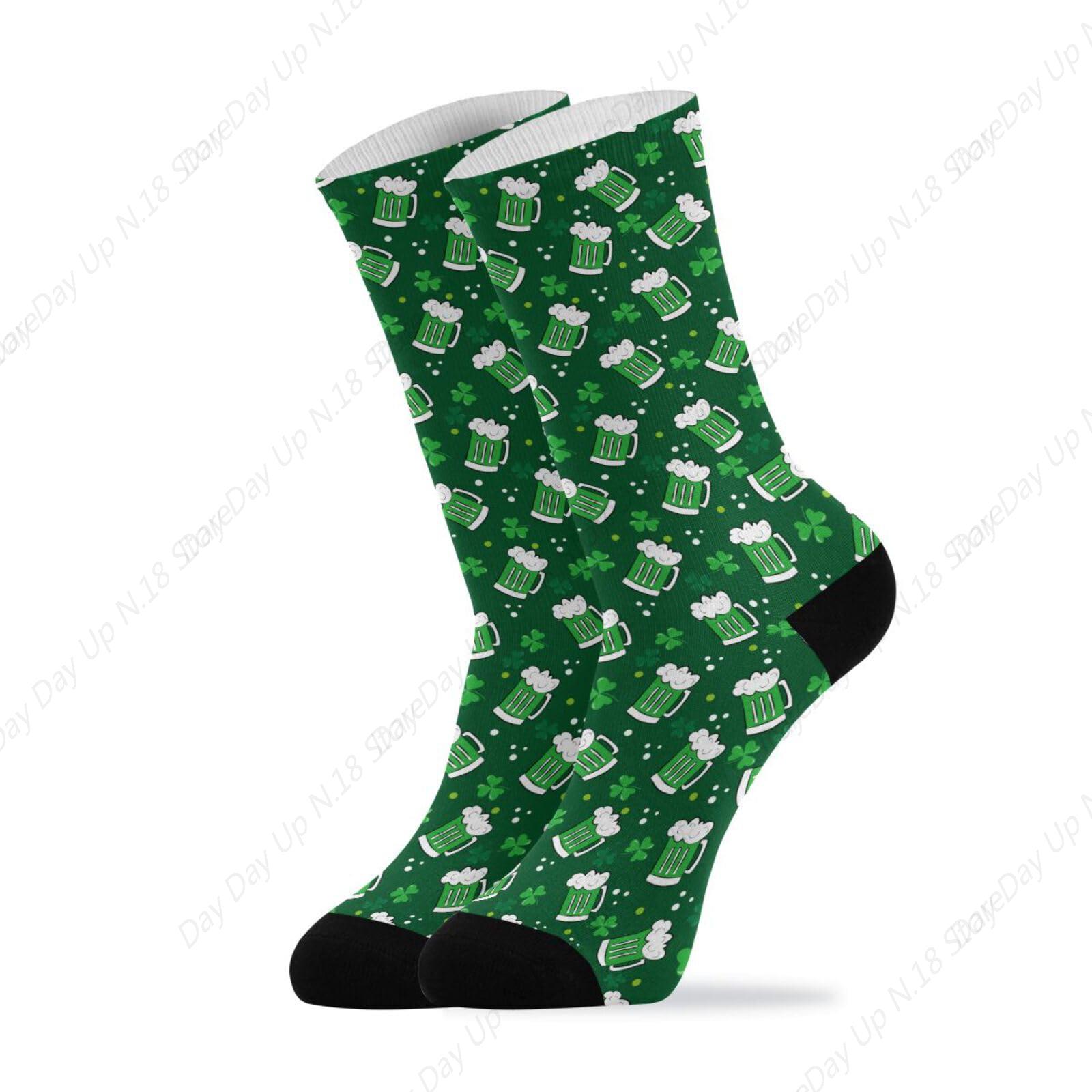 Green Clover Leaf Beer St. Pat - Cotton Crew Sock Pack avis et prix
