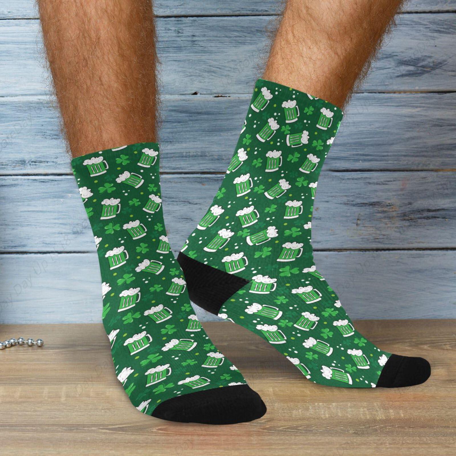 Green Clover Leaf Beer St. Pat - Cotton Crew Sock Pack avis et prix