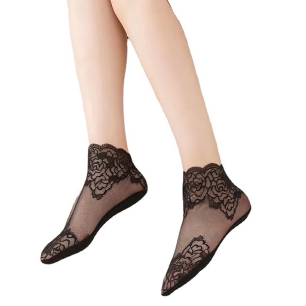 woman Lace rose thin socks Loa - Invisibility Sock Loafer avis et prix