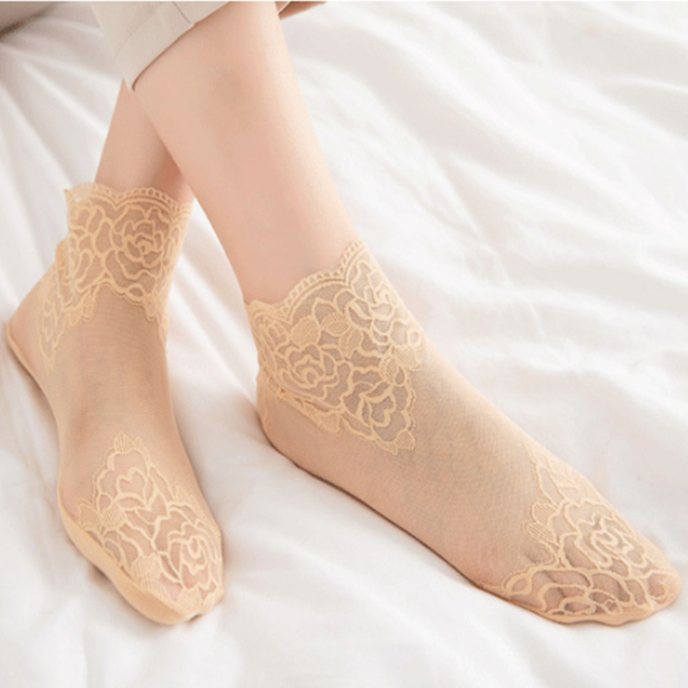 woman Lace rose thin socks Loa - Invisibility Sock Loafer avis et prix