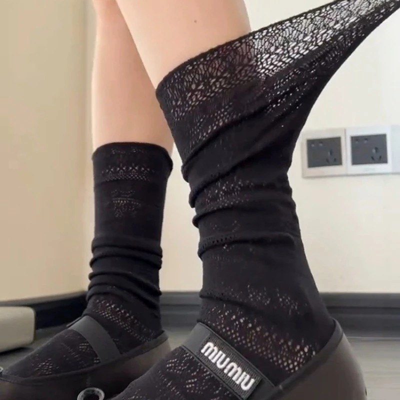 1/4 Pairs Women Lace Trimmed K - Knee High Sock Women avis et prix