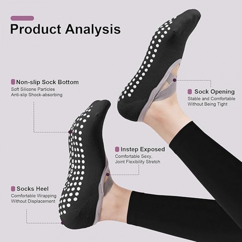 3 Pairs Mixed Color Yoga Socks - Grip Sock Yoga avis et prix
