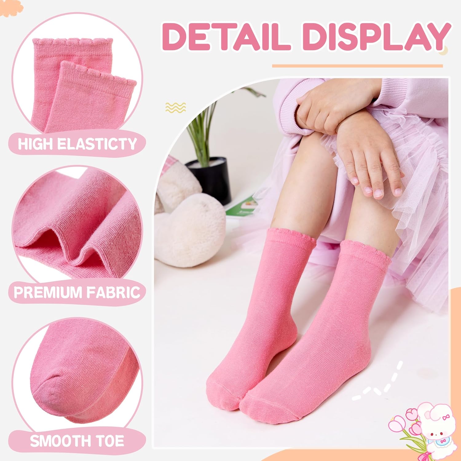 Girls Ruffle Crew Socks Little - Silk Sock Bamboo avis et prix