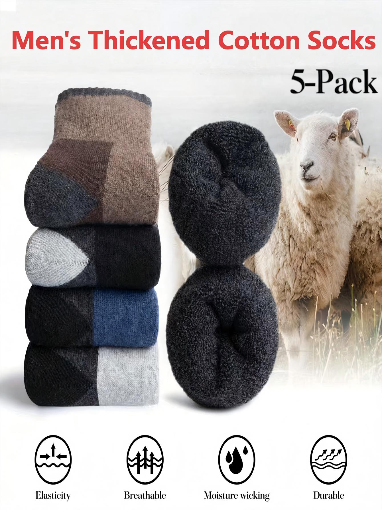 Men’s Thick Crew Socks 5-Pack, - Cotton Crew Sock Pack avis et prix