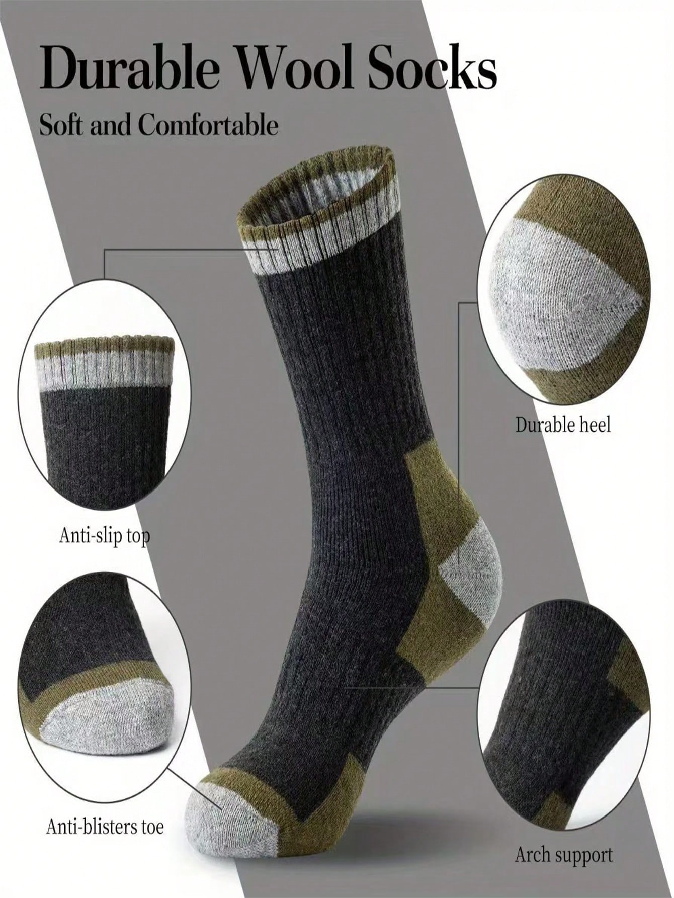 Men’s Thick Crew Socks 5-Pack, - Cotton Crew Sock Pack avis et prix