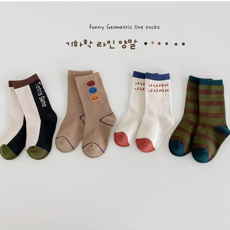 3-12T  Boys Socks Spring Fashi - Cotton Crew Sock Pack avis et prix