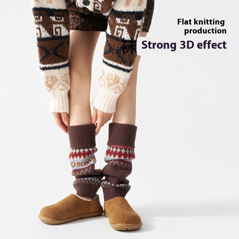 ​Fair Isle Knitted Leg Warmers - Boot Sock Slouchy avis et prix