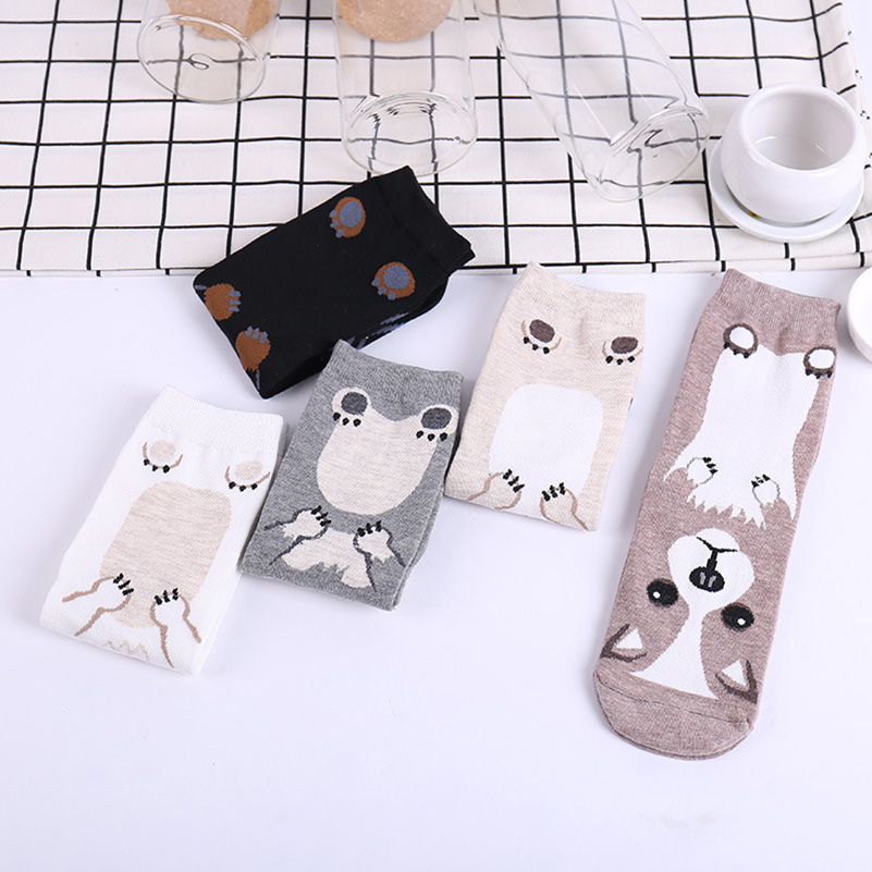 5 Pairs/pack Funny Cartoon Dog - Cotton Crew Sock Pack avis et prix