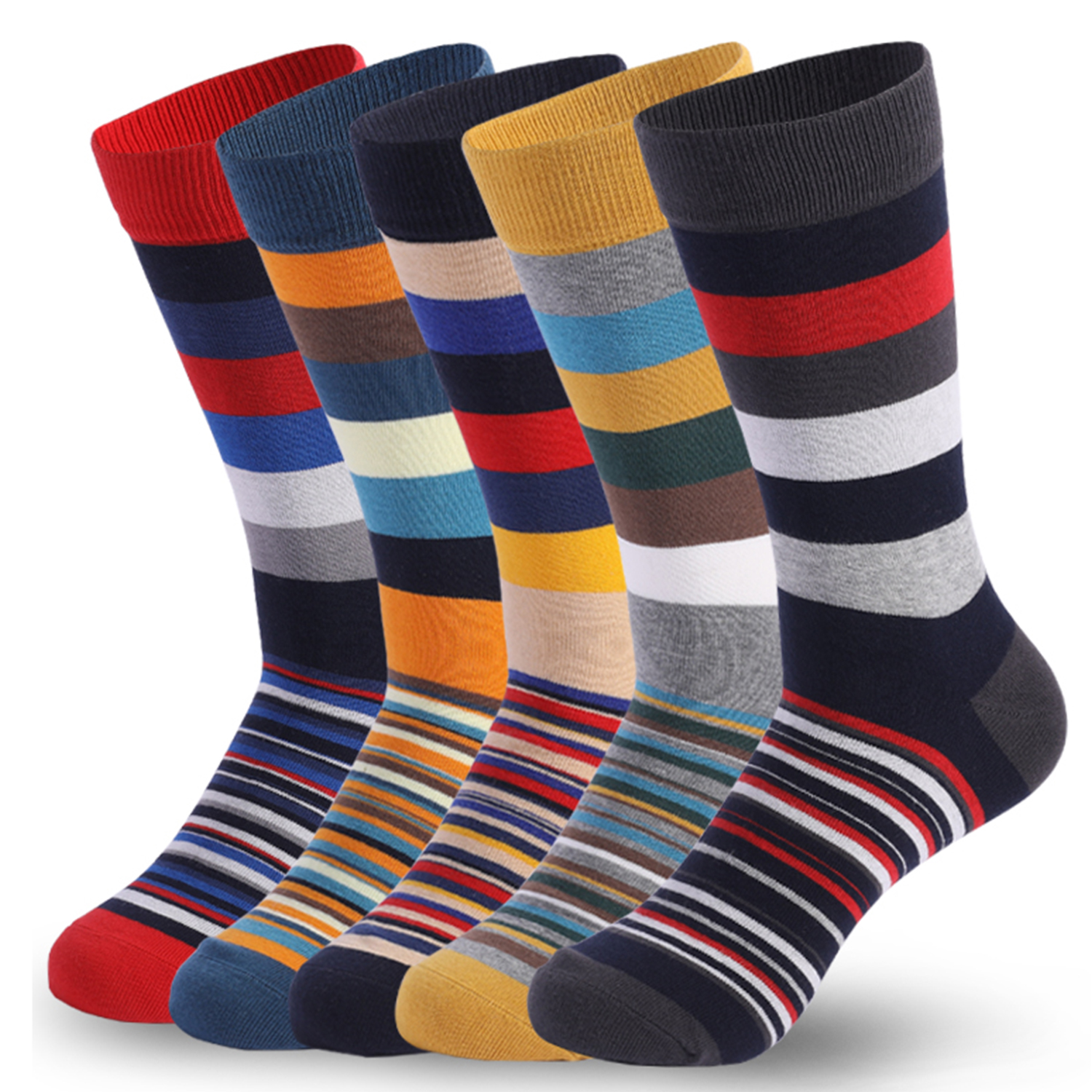 5Pairs Mens Fun Dress Socks, P - Cotton Crew Sock Pack avis et prix