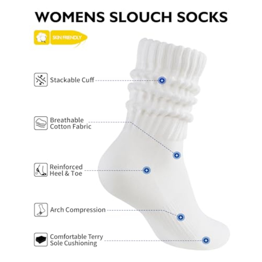 CLOSEMATE Womens Scrunch Crew  - Boot Sock Slouchy avis et prix