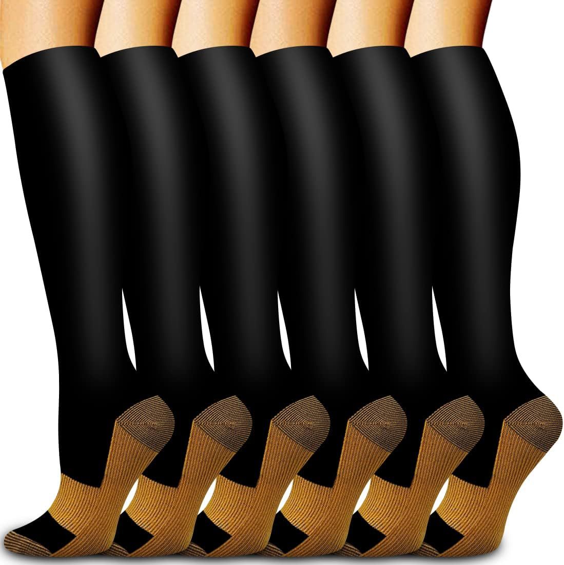 6 Pairs Solid Color Copper Com - Compression Sock Medical avis et prix