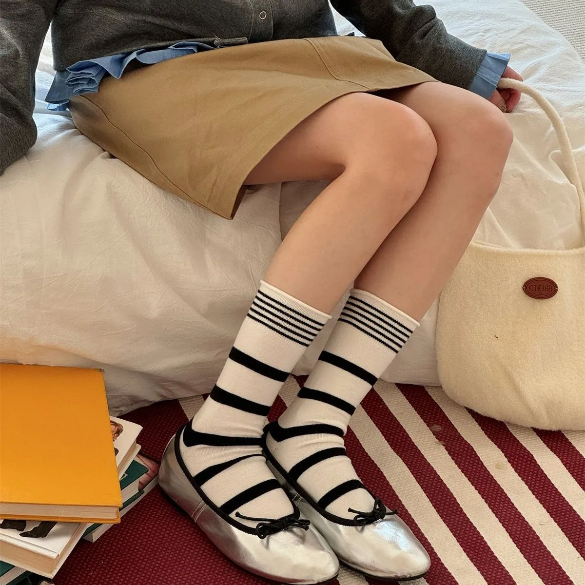 Korean Winter Striped Wool Sil - Silk Sock Bamboo avis et prix