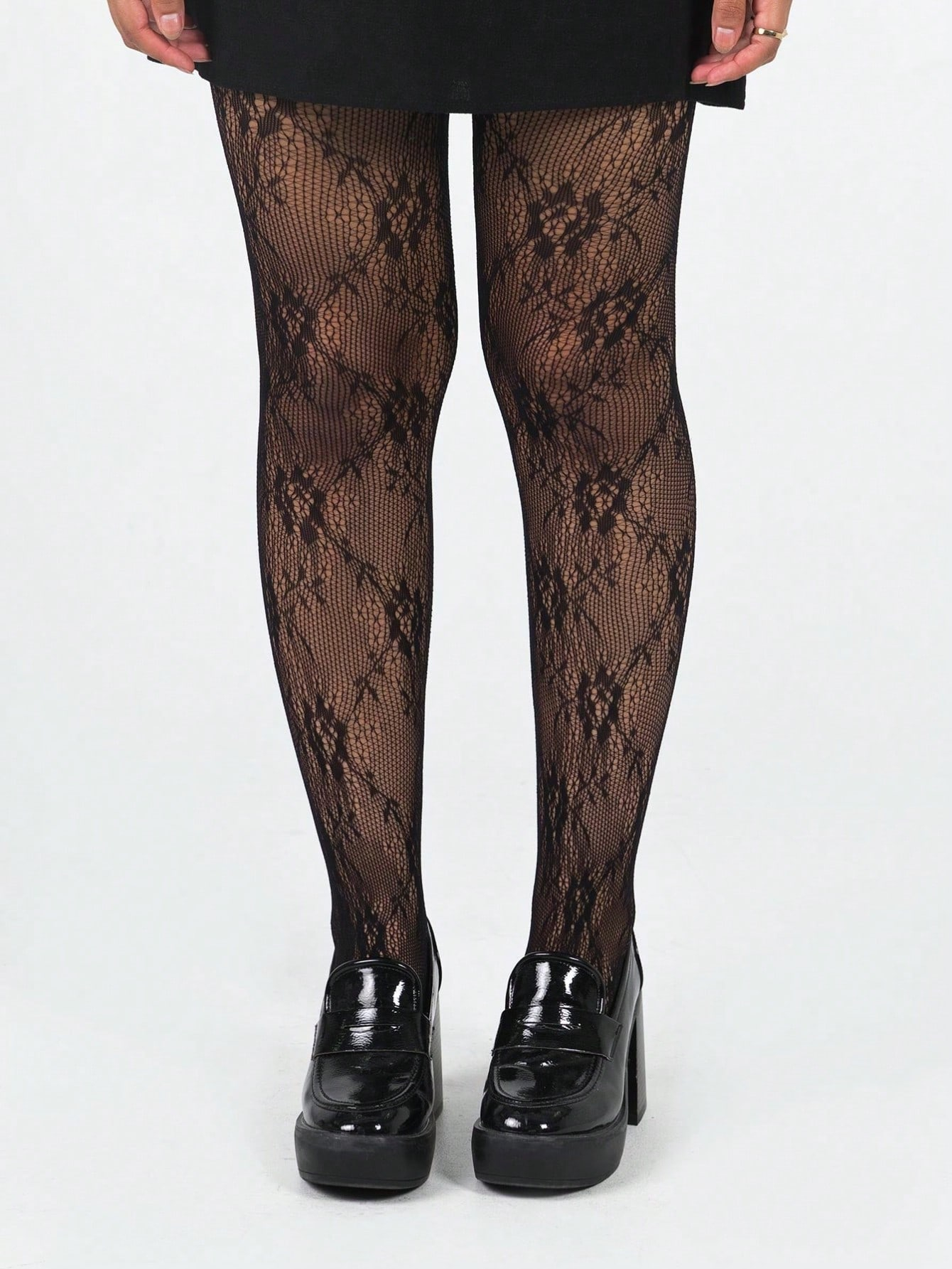 Women's Black Floral Lace Fish - Tights Pantyhose Sheer avis et prix