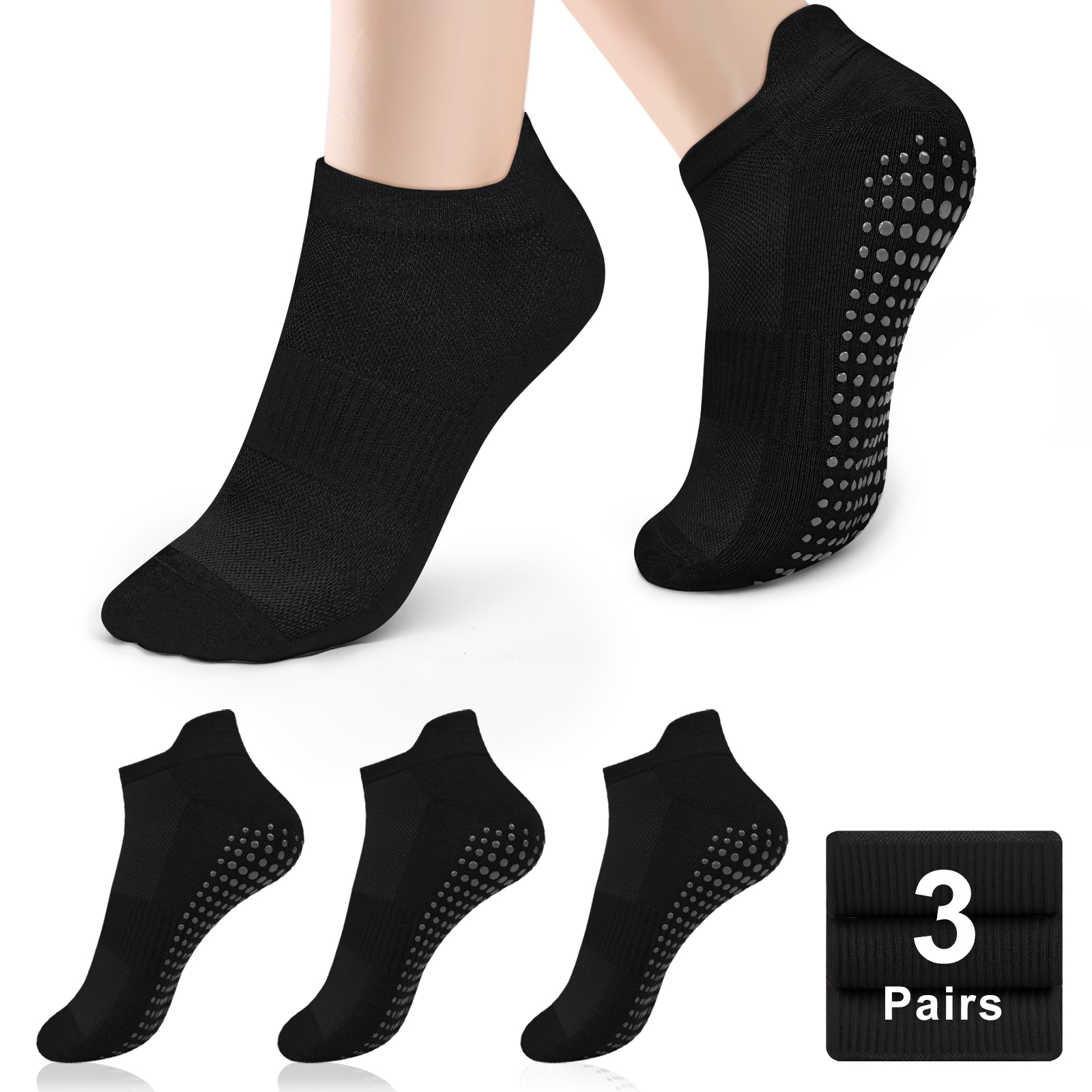 3 Pairs Yoga Socks Women Cotto - No Show Sock Women avis et prix